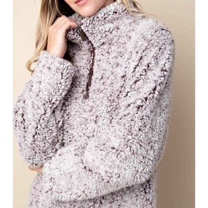 Grape Anorak Sweater Top Half Zip